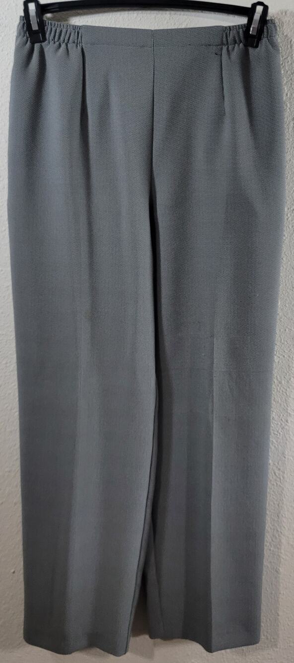 Draper's & Damon's Black White Plaid Flat Front Pull On Pants PM Lightweight
